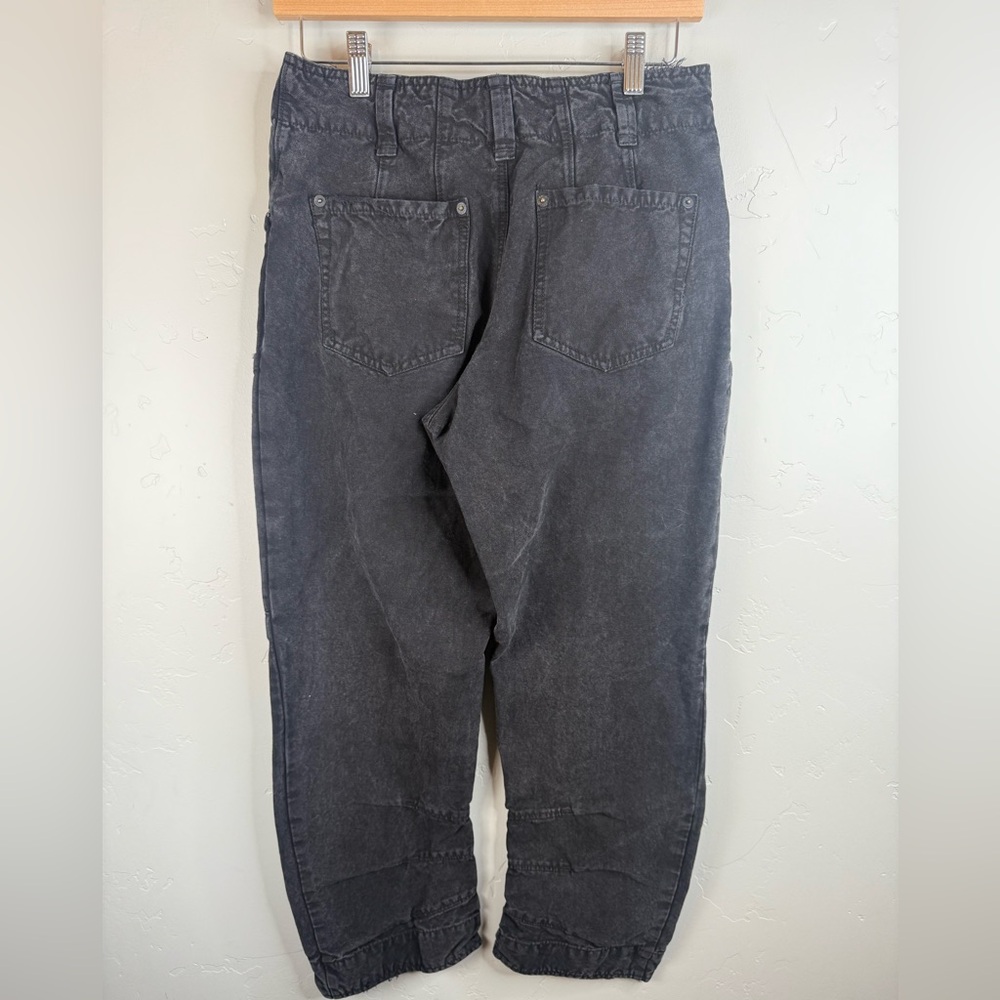 Free People Supersonic Pants 100% Cotton Slim Fit Straight Barrel Black Size 6 - Picture 8 of 14